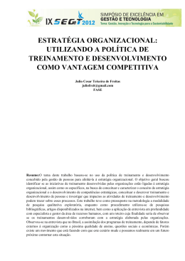 utilizando a pol&iacute;tica de treinamento e desenvolvimento