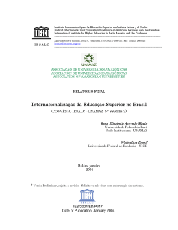 Internacionaliza&ccedil;&atilde;o da educa&ccedil;&atilde;o superior no - unesdoc