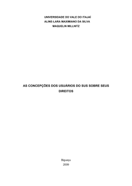 as concep&ccedil;&otilde;es dos usu&aacute;rios do sus sobre seus direitos