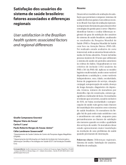 Satisfação dos usuários do sistema de saúde brasileiro