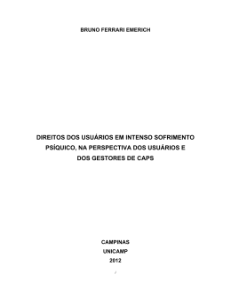 direitos dos usu&aacute;rios em intenso sofrimento - FCM