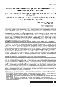 DIREITOS DOS USU&Aacute;RIOS DA SA&Uacute;DE: ESTRAT&Eacute;GIAS PARA