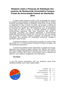 Relat&oacute;rio sobre a Pesquisa de Satisfa&ccedil;&atilde;o dos usu&aacute;rios do