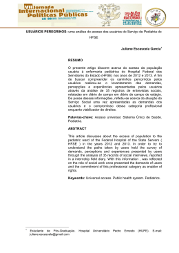 USUÁRIOS PEREGRINOS: uma análise do acesso dos usuários do