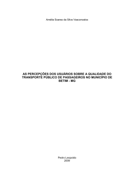 as percep&ccedil;&otilde;es dos usu&aacute;rios sobre a qualidade do transporte