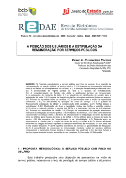 a posi&ccedil;&atilde;o dos usu&aacute;rios e a estipula&ccedil;&atilde;o da remunera&ccedil;&atilde;o por