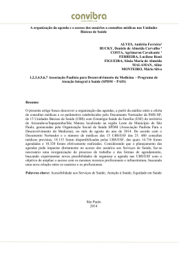 A organiza&ccedil;&atilde;o da agenda e o acesso dos usu&aacute;rios a