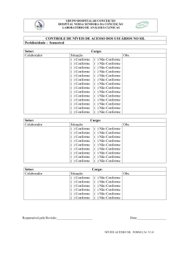form l34 n&iacute;veis de acesso dos usu&aacute;rios no sil