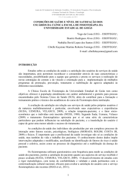 condições de saúde e nível de satisfação dos usuários da clínica