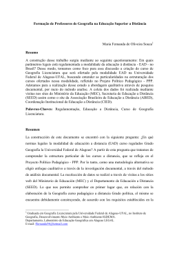 Formação de Professores de Geografia na Educação Superior a