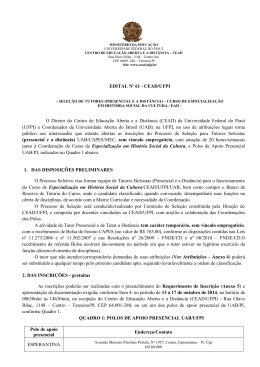 EDITAL N&ordm; 61 - CEAD/UFPI O Diretor do Centro de Educa&ccedil;&atilde;o