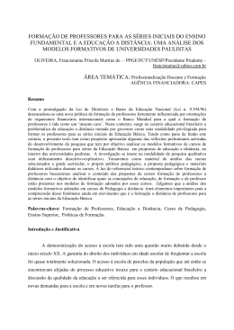 formação de professores para as séries iniciais do ensino