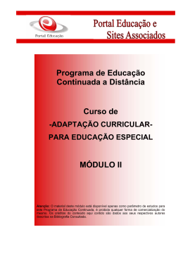 Programa de Educação Continuada a Distância Curso de MÓDULO II