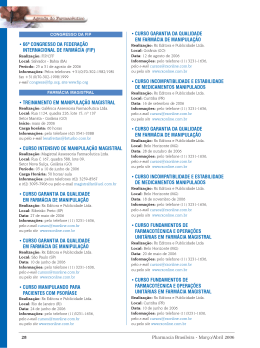 agenda - Conselho Federal de Farm&aacute;cia
