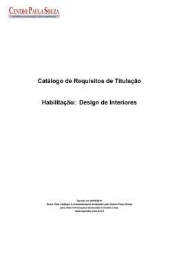 Catálogo de Requisitos de Titulação Habilitação: Design de Interiores