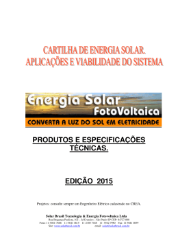 PRODUTOS E ESPECIFICA&Ccedil;&Otilde;ES T&Eacute;CNICAS. EDI&Ccedil;&Atilde;O 2015