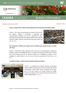 Boletim Informativo do CEAMA 5ª Edição / 2015