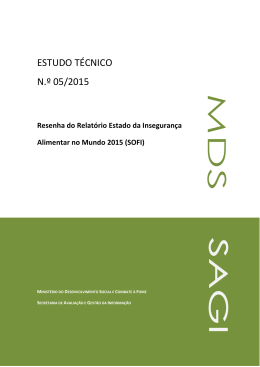 Estudos T&eacute;cnicos - MDS - MINIST&Eacute;RIO DO Desenvolvimento Social