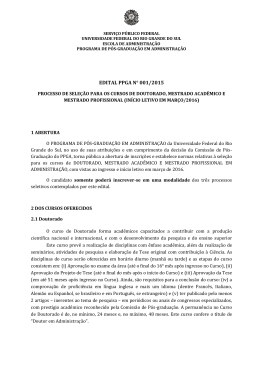 Edital de Sele&ccedil;&atilde;o