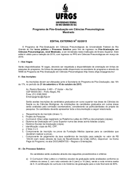 Edital Processo Seletivo PPGCP Mestrado - 2015