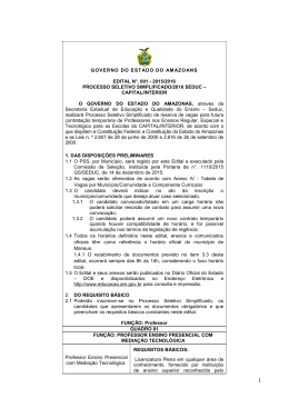 GOVERNO DO ESTADO DO AMAZOANS EDITAL N&deg;. 001