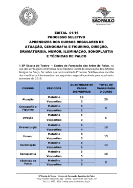 Edital - SP Escola de Teatro
