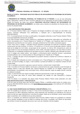 edital - Tribunal Regional do Trabalho 13&ordf; Regi&atilde;o