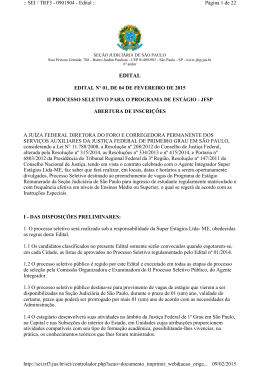 Edital 2015 - II Processo Seletivo de Estagiários