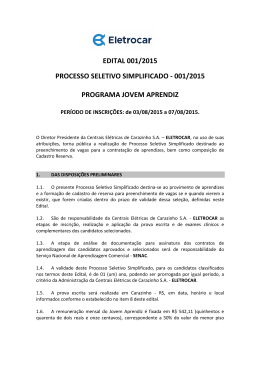 Edital Processo Seletivo Simplificado 001 2015