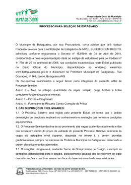 Edital - Processo Seletivo Estagiario - Prefeitura de Bataguassu