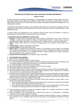 Edital Processo Seletivo Hospital Irmandade 001_2015 com