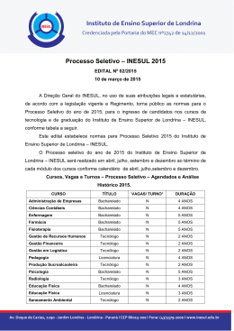 Edital Processo Seletivo 2010 - 2