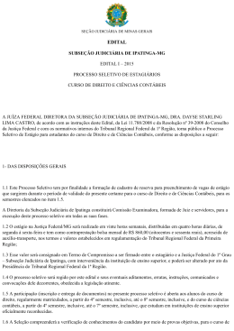 Edital Processo Seletivo 2015 - Tribunal Regional Federal da 1&ordf;