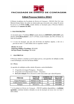 Edital Processo Seletivo 2016/1