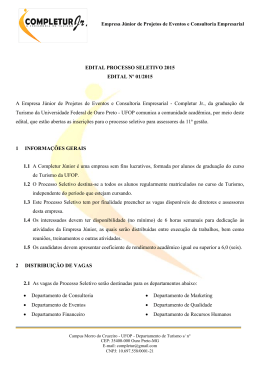 EDITAL PROCESSO SELETIVO 2015 EDITAL N&ordm; 01/2015 A