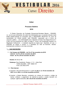 Edital Processo Seletivo 2016
