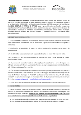 Edital Processo Seletivo 003/2015