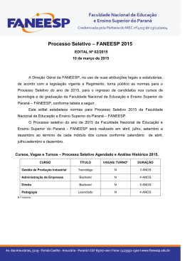 Edital Processo Seletivo 2010 - 2