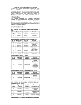 EDITAL DE PROCESSO SELETIVO Nº 01/2015 O Reitor da