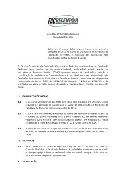 edital processo seletivo medicina - 2016 1