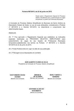 Edital Processo Seletivo - Prefeitura de Santo Ant&ocirc;nio do Descoberto
