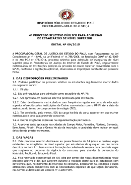 EDITAL PROCESSO SELETIVO 2015
