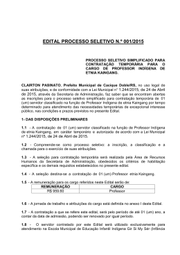 Edital Processo Seletivo Professor Etnia Kaingang