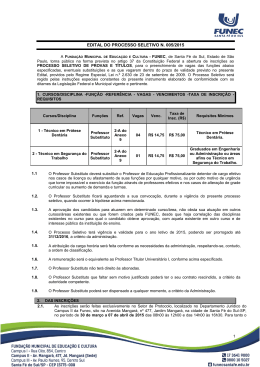 Edital &ndash; Processo Seletivo 005-2015