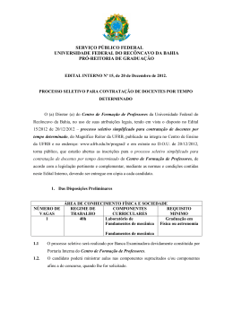 Edital processo seletivo de F&iacute;sica-2