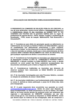 EDITAL PROCESSO SELETIVO 001/2011