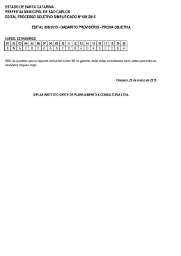 edital 006/2015 gabarito provisório estagiários