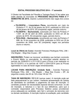 EDITAL PROCESSO SELETIVO