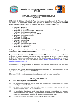 Edital Processo Seletivo - Professores - Final