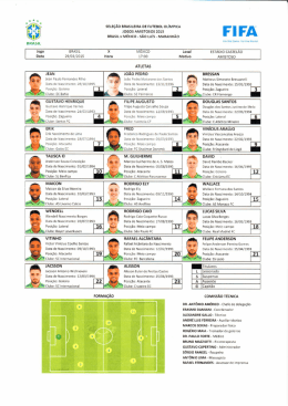 Ficha Técnica da Seleção Olímpica Brasileira